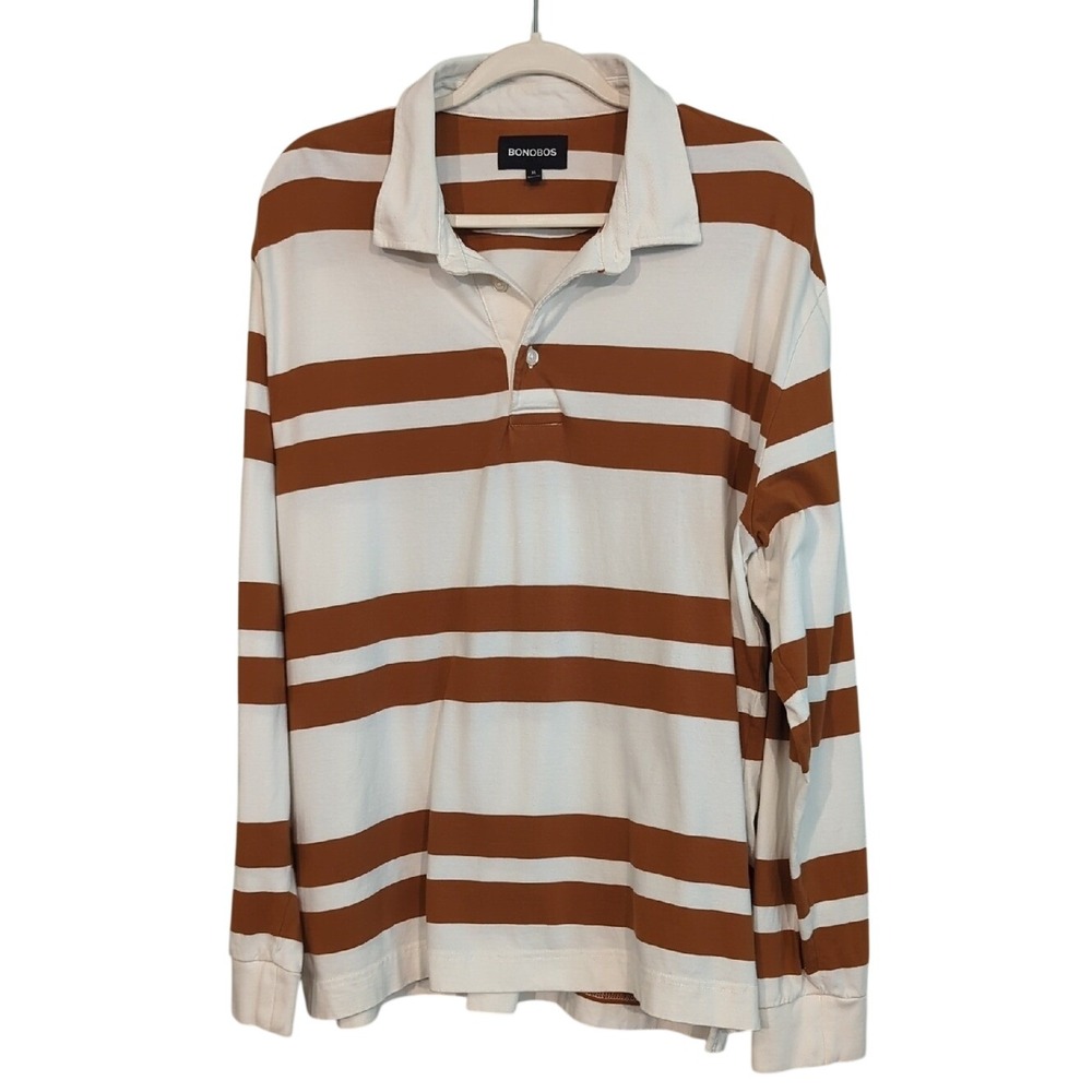 Bonobos Rugby‎ Polo White Brown XL